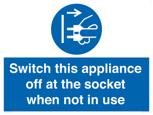 Switch this appliance off at the socket when not in use